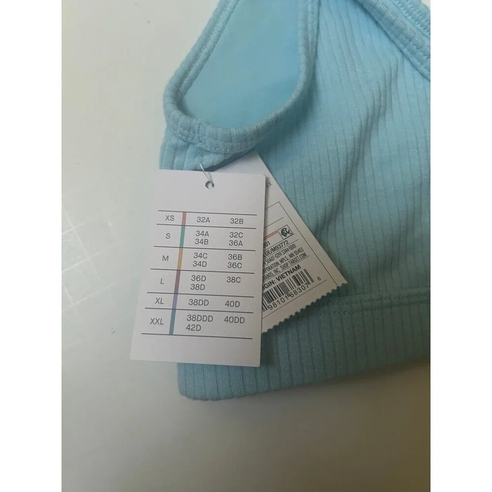 Auden Ribbed Bralette Cotton Blend Size XS